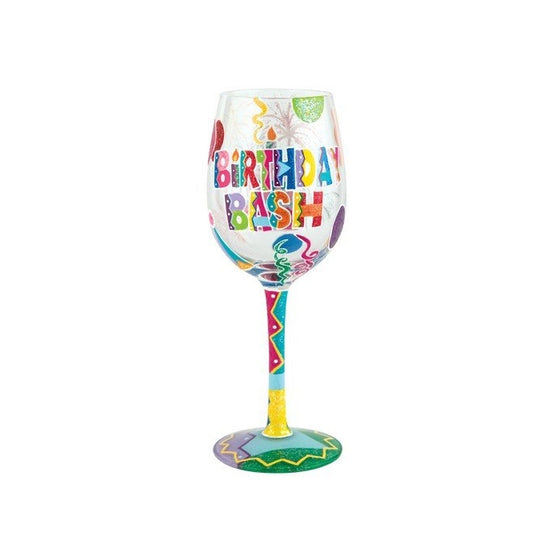 Santa Barbara Design Studio Designs by Lolita “Birthday Bash” Hand-painted Artisan Wine Glass, 15 oz.