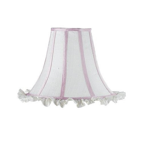 Jubilee Collection 5200 White Ruffle Shade with Pink Trim, X-Large