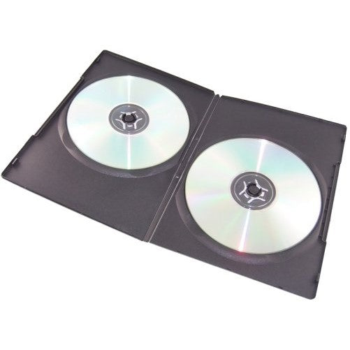 100 SLIM Black Double DVD Cases 7MM