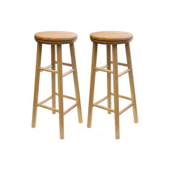 Winsome Wood 30-Inch Swivel Seat Barstool with Natural Finish, Set of 2