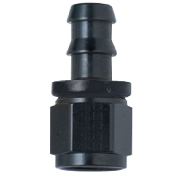 Fragola 200108-BL Black Size (-8) Straight Push Lock Hose Fitting