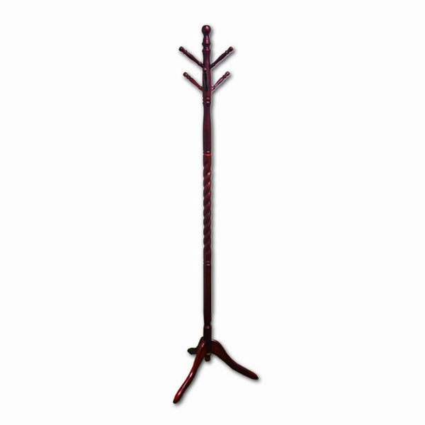 ORE International Twist Cherry Wood Coat Rack