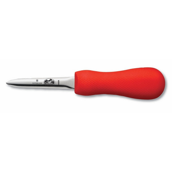 Victorinox Oyster Knife 3-Inch Narrow Boston Style Blade, Red SuperGrip Handle