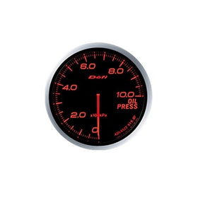 Defi DF10202 Advance BF Oil Pressure Metric Gauge, Red, 60mm