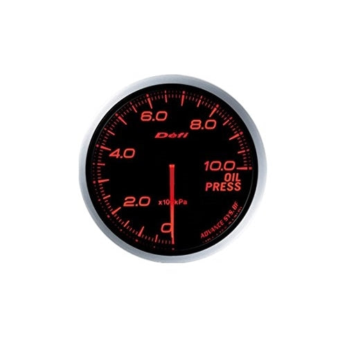 Defi DF10202 Advance BF Oil Pressure Metric Gauge, Red, 60mm