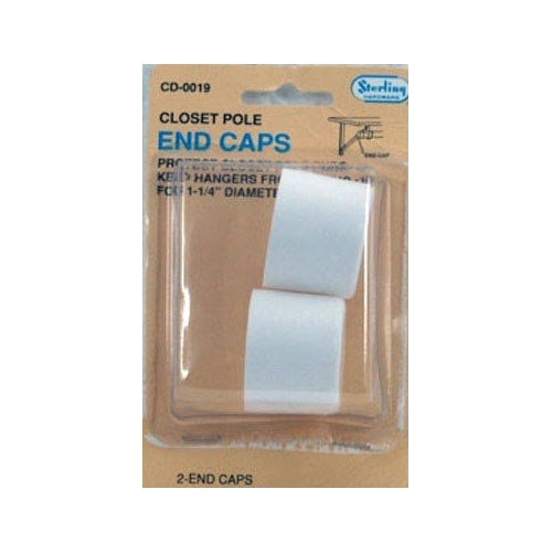 John Sterling CD-0019 Closet Pole End Caps, White