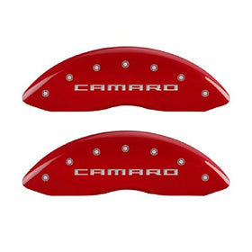 MGP Caliper Covers 14033SCA5RD 2010-2015 Chevrolet Camaro LT/LS Caliper Cover with Camaro Engraving and Red Powder Coat Finish, (Set of 4)