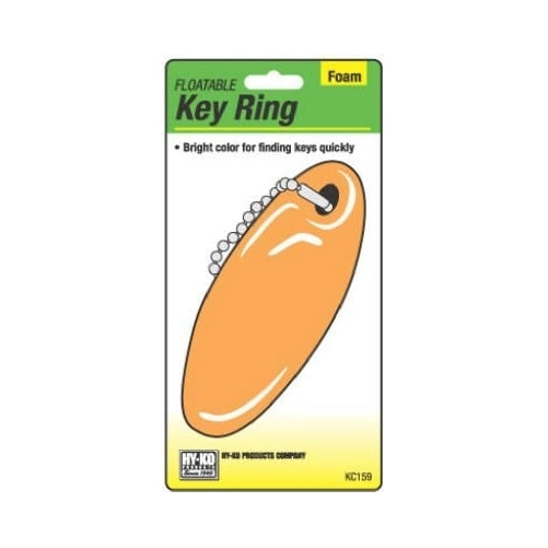 Hy-Ko KC159 Ring Key Float, 3-1/2" x 1-3/8" x 1" , Orange