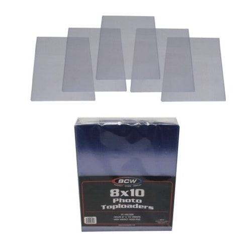(10) 8X10 Photograph Topload Holders - Rigid Plastic Sleeves - BCW Brand
