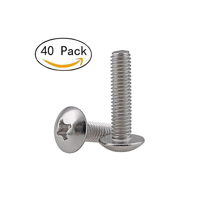 Adiyer 40-Pack Metric M4 x 25mm Machine Screws for Cabinet Drawer Knob Pull Handle, 304 Stainless Steel, Truss Head Bolts, Phillips Drive