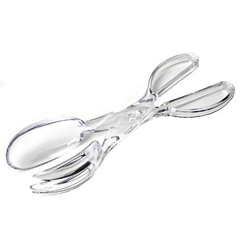 Chef Craft 20353 1-Piece Premium Plastic Salad Tongs, Clear, 11-1/4-Inch 3-Pack