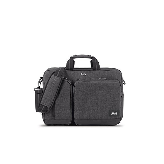 Solo Duane 15.6 Inch Laptop Hybrid Briefcase, Converts to Backpack, Grey