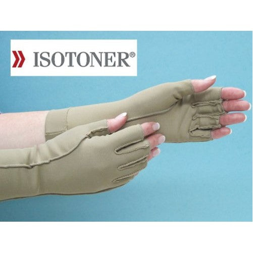 Isotoner Therapeutic Gloves, Open Finger, X-Small