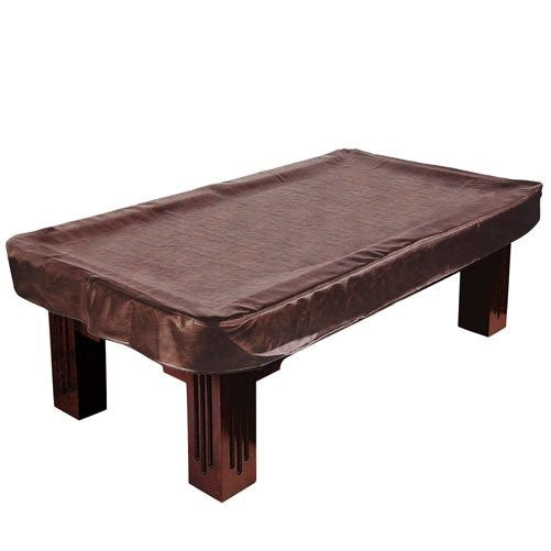 Felson Billiard Supplies 9-Foot Pool Table Cover, Fitted Brown Heavy Leatherette – Rip-resistant, Durable Dust & Damage Protection - Billiard Table Accessory