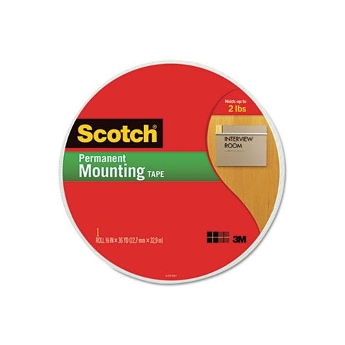 Scotch Indoor Mounting Tape, 3/4-inch x 38-yards, White, 1-Roll (110-MR)