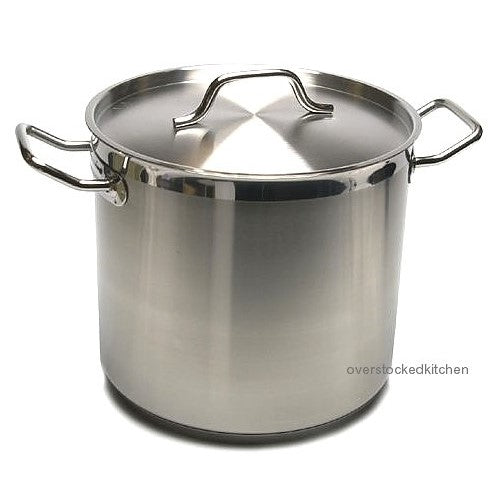 20 QT STAINLESS STEEL STOCK POT W/ LID (COMMERCIAL GRADE NSF)