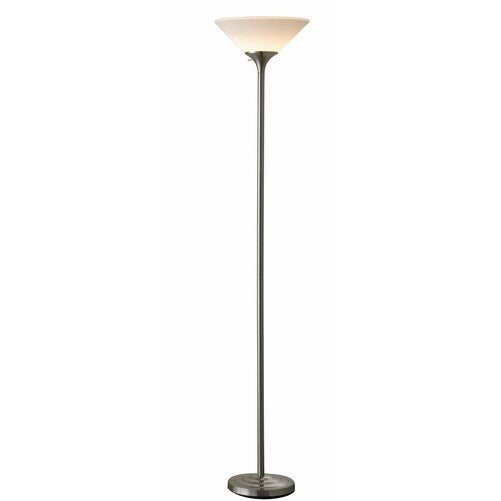 Normande Lighting 150-Watt Incandescent Concord Torchiere Lamp, Brushed Steel