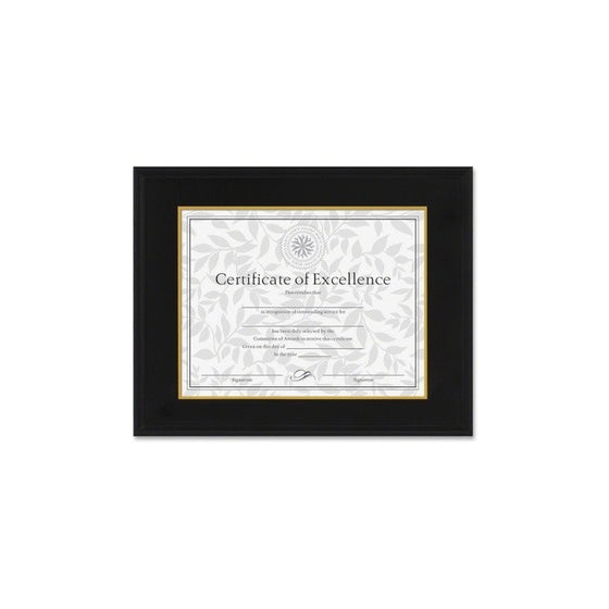 DAX Hardwood Document/Certificate Frame with Mat, 11 x 14, Black