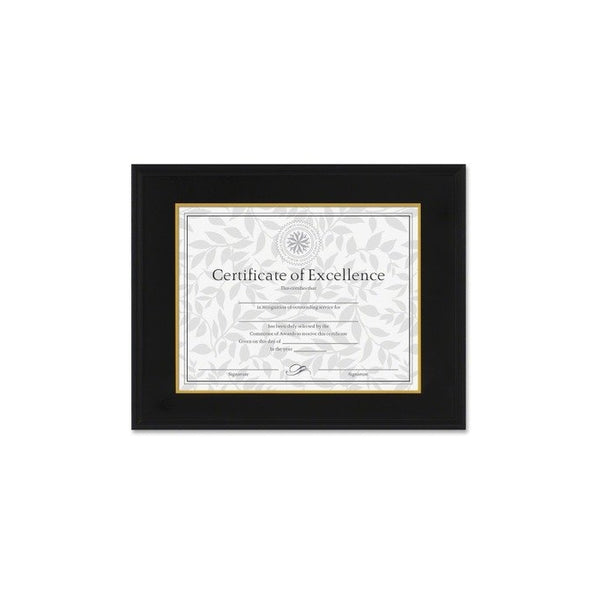 DAX Hardwood Document/Certificate Frame with Mat, 11 x 14, Black