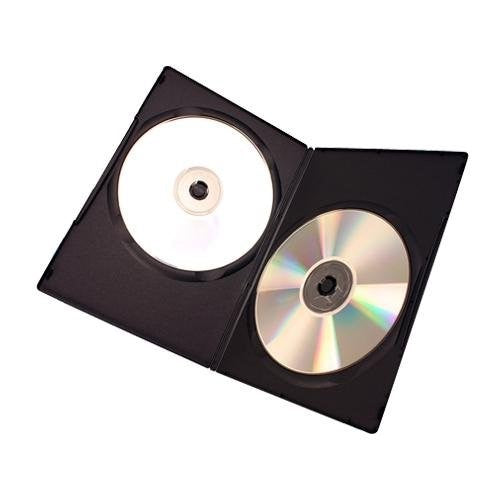 Square Deal Online - DV2R07BK - Slim DVD Case - 2 Disc - 7mm - Wrap Around Sleeve - Black (100-Pack)