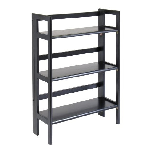 Winsome Wood Stackable/Folding 3-Tier Shelf, Black