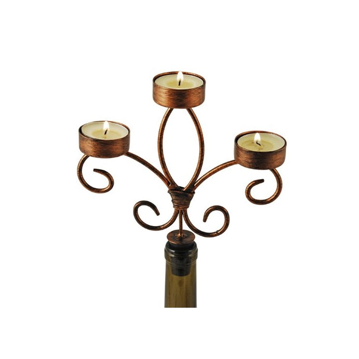 Twine Chateau Distressed Metal Finish Wine Bottle Candelabra by