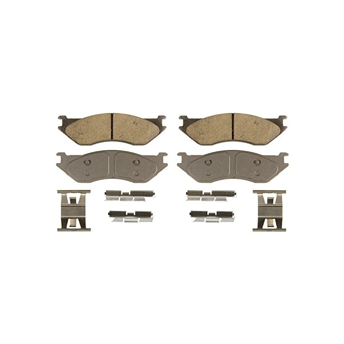 Wagner ThermoQuiet QC966B Ceramic Disc Pad Set With Installation Hardware, Front