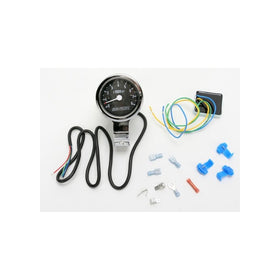 Baron Custom Accessories Bullet Tachometer 1-1/4" Handlebar Black Face (BA-7576U)