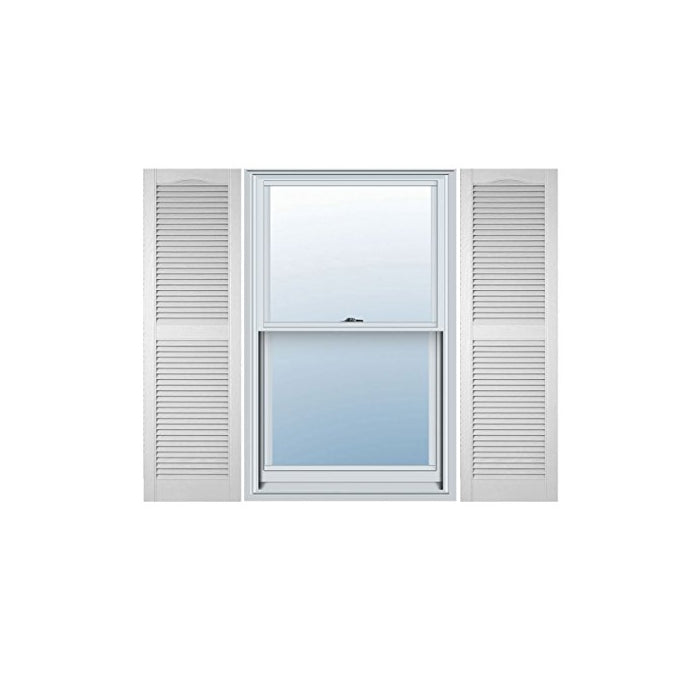 Ekena Millwork LL1S12X03900WH Lifetime Vinyl, Standard Cathedral Top Center Mullion, Open Louver Shutters, w/Installation Shutter-Lok's & Matching Screws (Per Pair), 12" W x 39" H, White