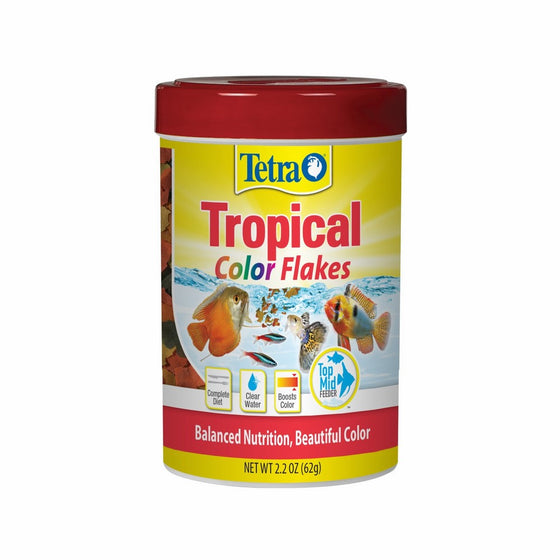 Tetra TetraColor Natural Color Enhancing Tropical Fish Flakes, 2.2 oz