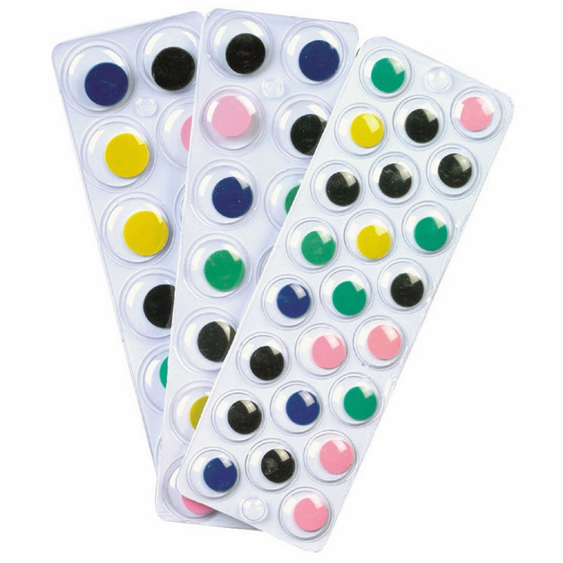 Creativity Street Peel & Stick Wiggle Eyes Assorted Sizes, Painted, 125-Piece (343807)