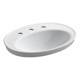 KOHLER K-2075-8-0 Serif Self-Rimming Bathroom Sink, White