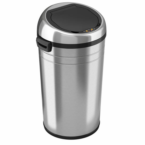 iTouchless Commercial Size Automatic Touchless Sensor Trash Can - Stainless Steel – 23 Gallon/87 Liter – Round Shape