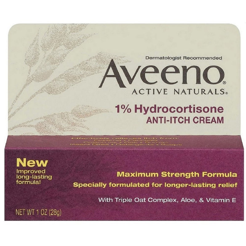 Aveeno 1% Hydrocortisone Anti, Itch Cream, Maximum Strength, 1 oz