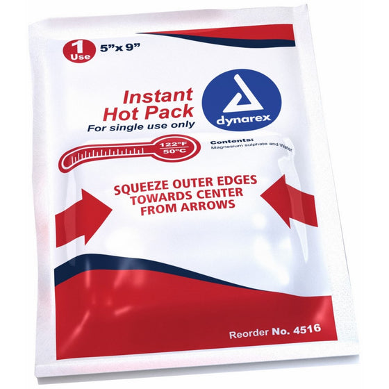 Dynarex Instant Hot Pack, 5 Inches X 9 Inches, 24-Count