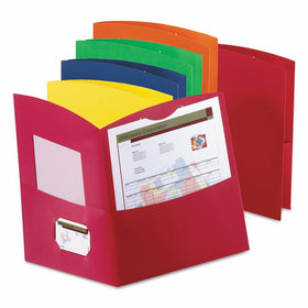 Oxford 50625-00 Contour Two Pocket Portfolios, Assorted Colors, 25 Per Box