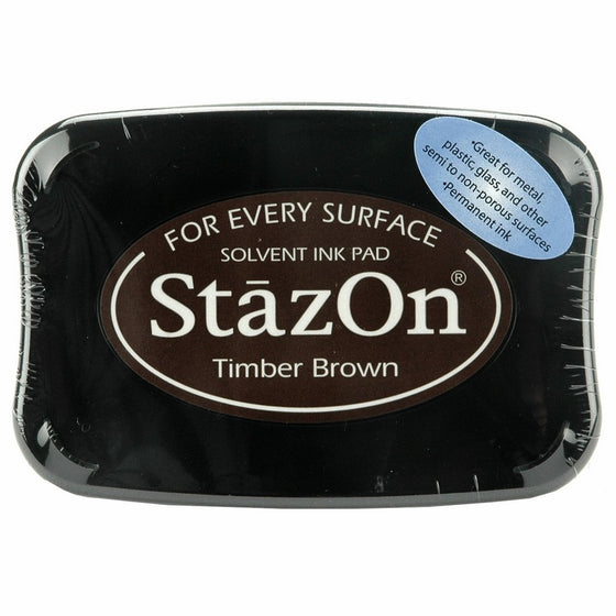 Tsukineko Full-Size StazOn Multi-Surface Inkpad, Timber Brown