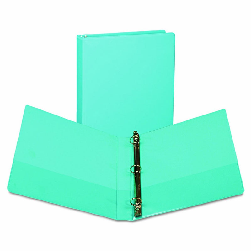 Samsill Fashion Color Durable 3 Ring View Binders, 1 Inch Round Ring, Customizable Clear View Cover, Turquoise, Two Pack