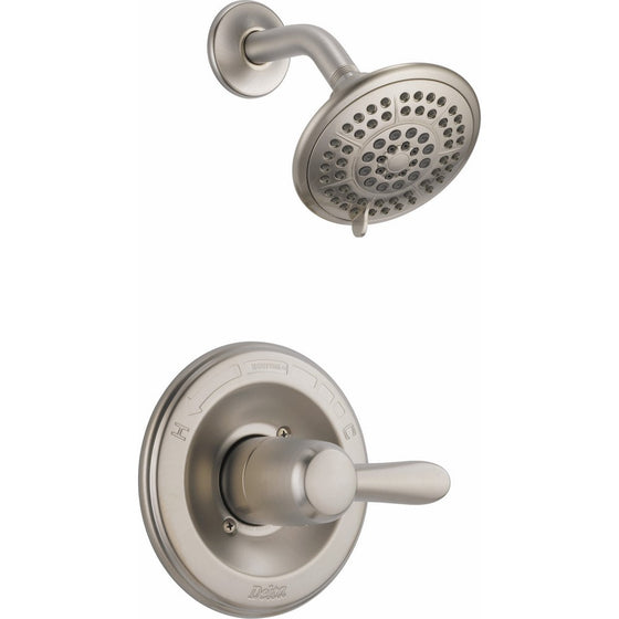 Delta T14238-SS Lahara 14 Series Single-Function Shower Trim Kit with 5-Spray Touch Clean Shower Head, Stainless (Valve Not Included)