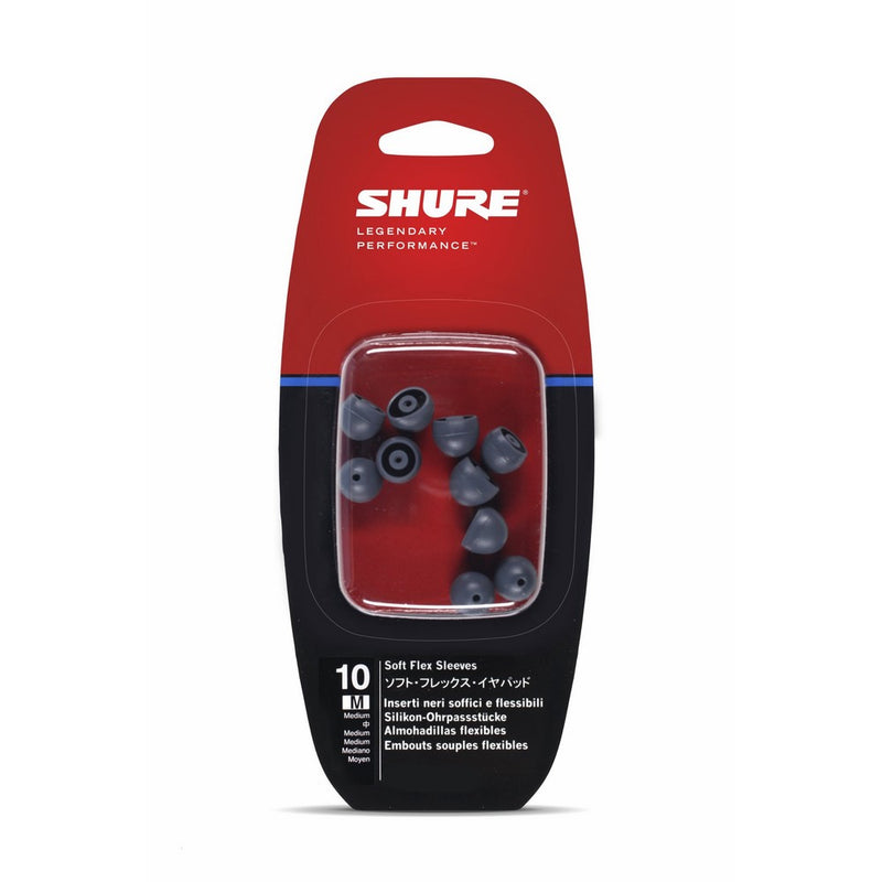 Shure EASFX1-10M Medium Soft Flex Sleeves (10 Included/5 Pair) for SE115, SE315, SE425 & SE535 Earphones (Black)