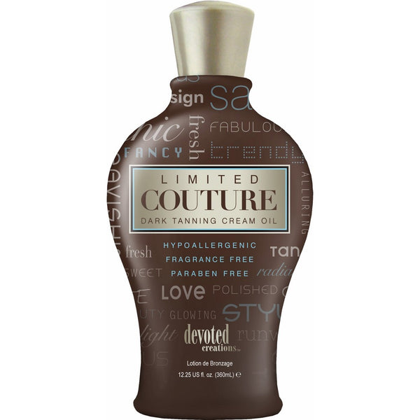 Devoted Creations Limited Couture Hypoallergenic Paraben Free Dark Tanning Creme Oil 12.25 oz.