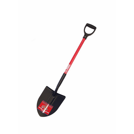 Bully Tools 82510 14-Gauge Round Point Shovel with Fiberglass D-Grip Handle