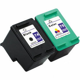 Generic Remanufactured Ink Cartridge Replacement for HP HP 74 75 ( Black, Color , 2-Pack )