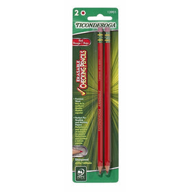 Dixon Ticonderoga Erasable Checking Pencils, Eraser Tipped, Pre-Sharpened, Red (13901) (1-Pack of 2)