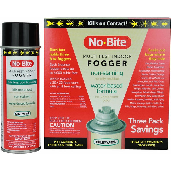 Durvet 011-1135 No-Bite Multi-Pest Indoor Fogger (3 Pack), 6 oz