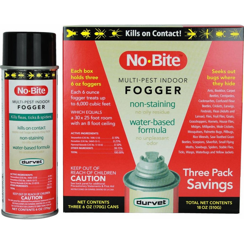 Durvet 011-1135 No-Bite Multi-Pest Indoor Fogger (3 Pack), 6 oz