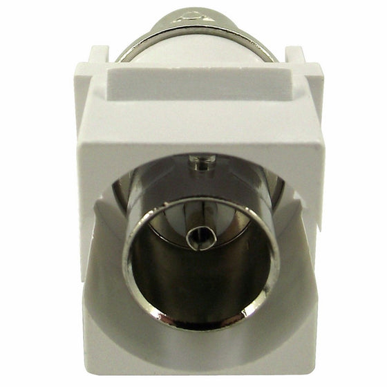 Shaxon BM303WBNC-B, BNC Female to Female Keystone Feed Through - White