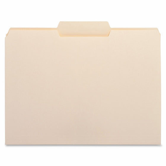 Business Source 1/3 Cut Top Tab File Folder - Middle Tab - Box of 100 Manila