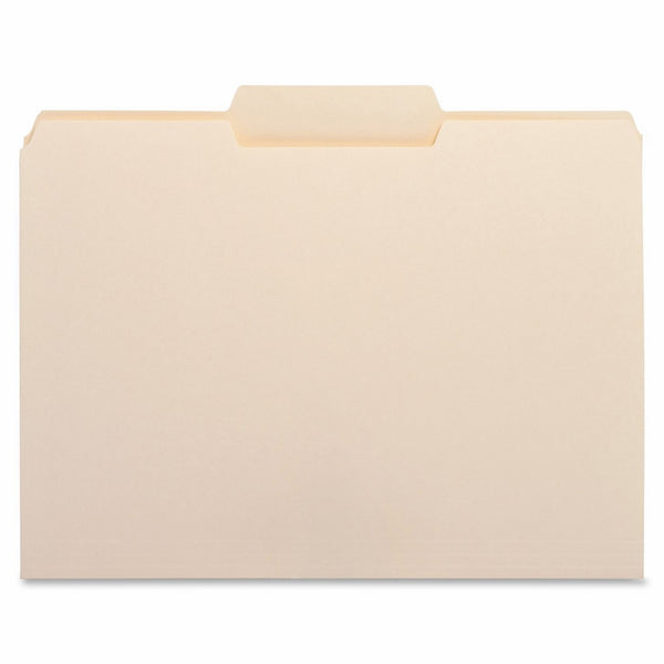 Business Source 1/3 Cut Top Tab File Folder - Middle Tab - Box of 100 Manila