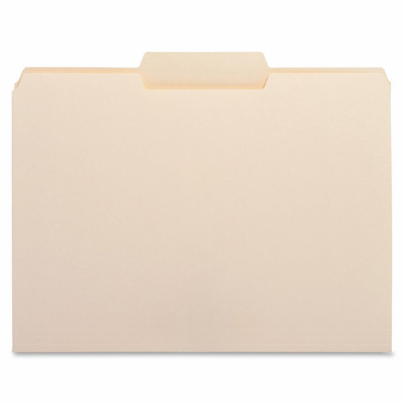 Business Source 1/3 Cut Top Tab File Folder - Middle Tab - Box of 100 Manila